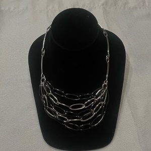 New Premier Design Black and‎ Silver Open Chain Necklace simplicity